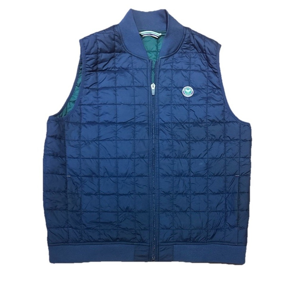 Wimbledon Quilted Vest Gillet Navy Blue Women's Sz XL Tennis England
